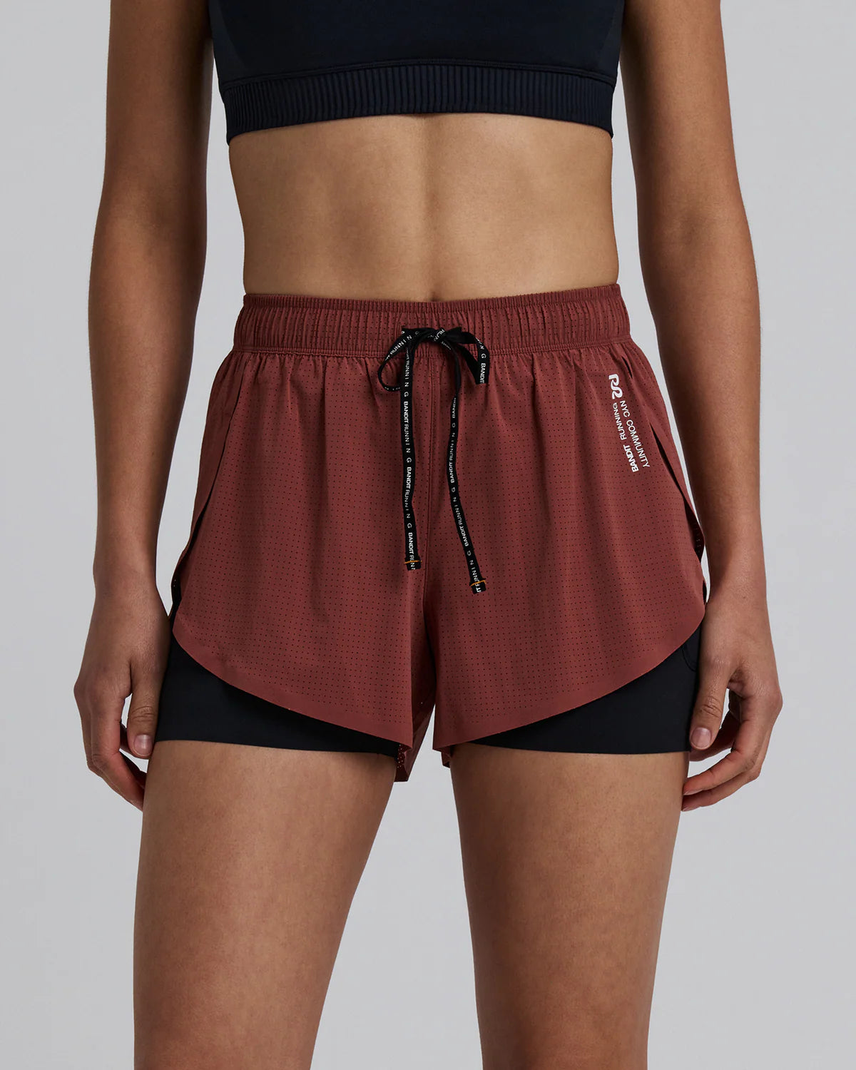 Bandit Running Women's Vento™ 2-in-1 Run Short - Mahogany / Black