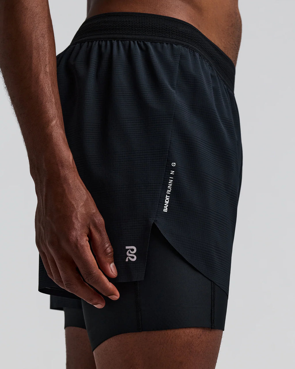 Bandit Running Men's CoolGrid™ 2-in-1 Run Short - Black