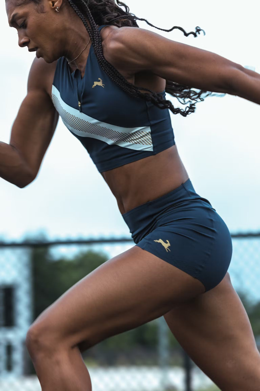 Tracksmith Women's Strata Short Tights - Navy