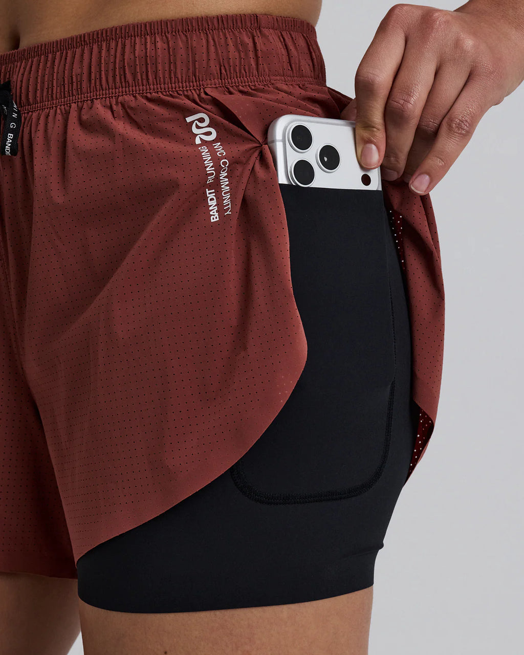 Bandit Running Women's Vento™ 2-in-1 Run Short - Mahogany / Black