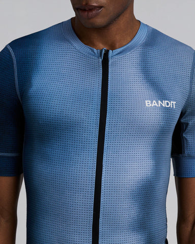 Bandit Running Men's GeoMesh™ Race Top - Tranquil Blue hover