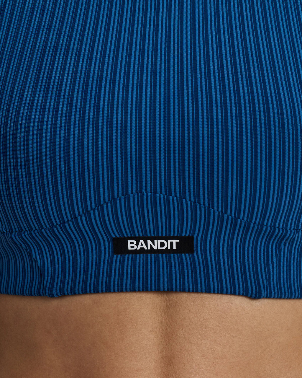 Bandit Running Women's Striped Cadence™ Longline Bra - Ink Blue / Aegean