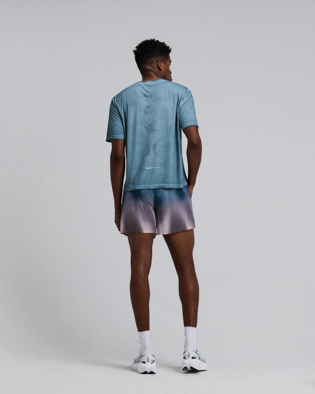 Bandit Running Men's FrioSoft™ Performance Box Tee - Tranquil Blue SaltFade™