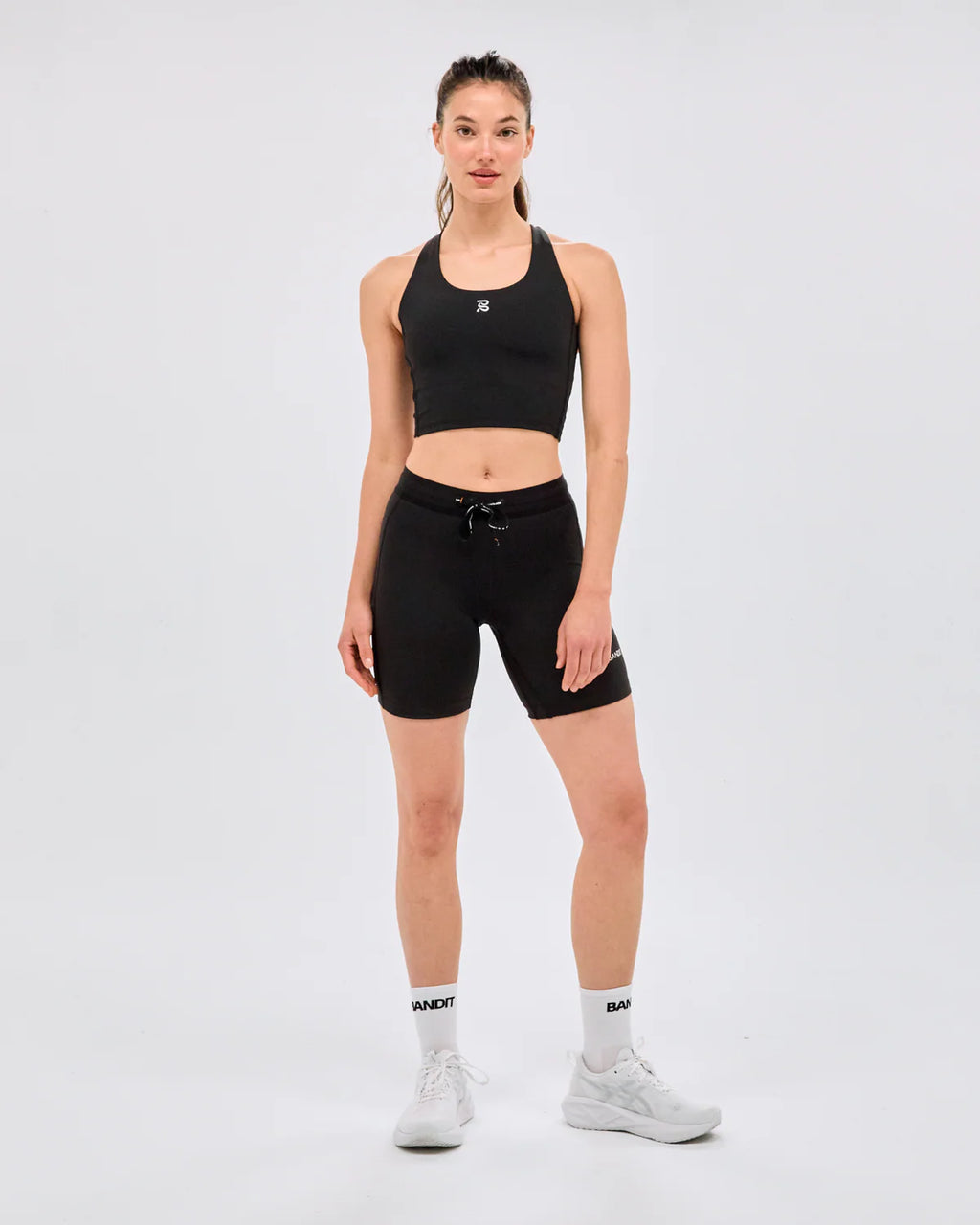 Bandit Running Stamina™ Scoop Neck Race Crop - Black
