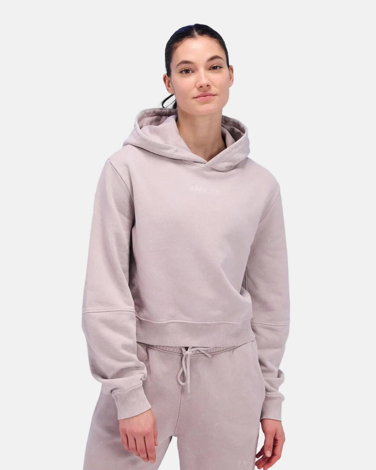 Bandit Running Women's Stitch Logo Cropped Hoodie - Ash