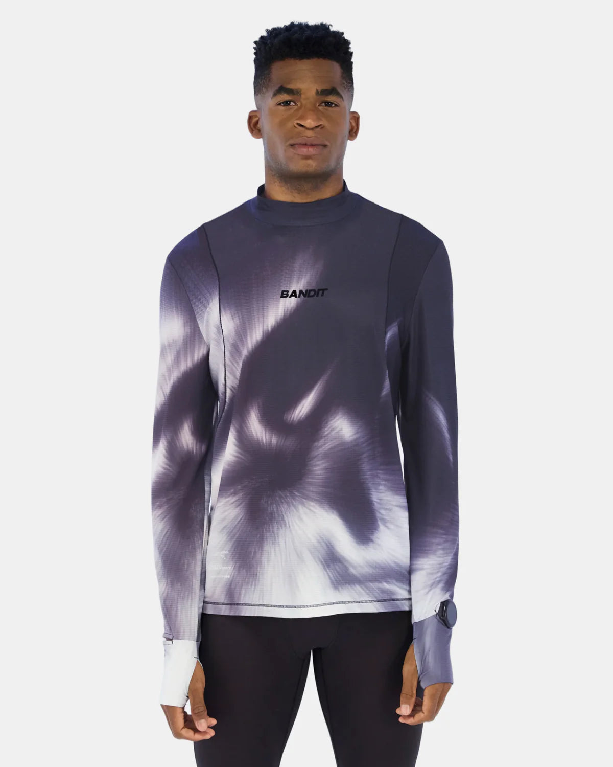 Bandit Running Men's AuraGrid™ Mockneck Long Sleeve - Haze Multi