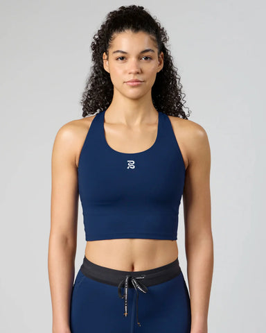 Bandit Running Stamina™ Scoop Neck Race Crop - NY Navy