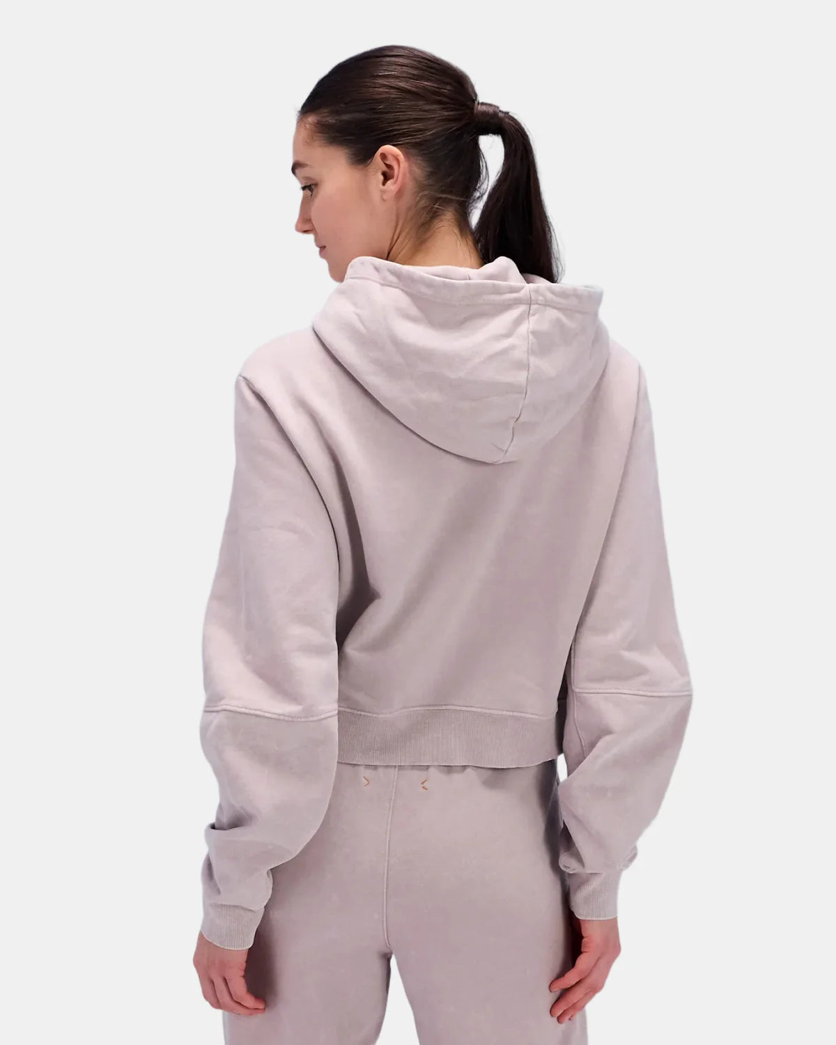 Bandit Running Women's Stitch Logo Cropped Hoodie - Ash