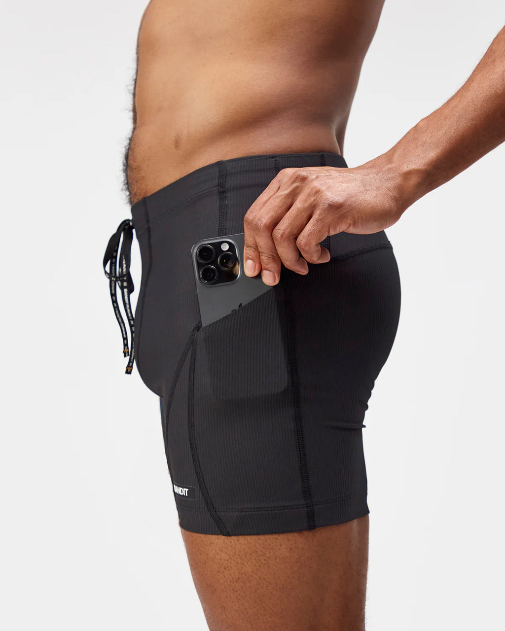 Bandit Running Cadence™ Next Gen 7 Pocket Quarter Tights - Black