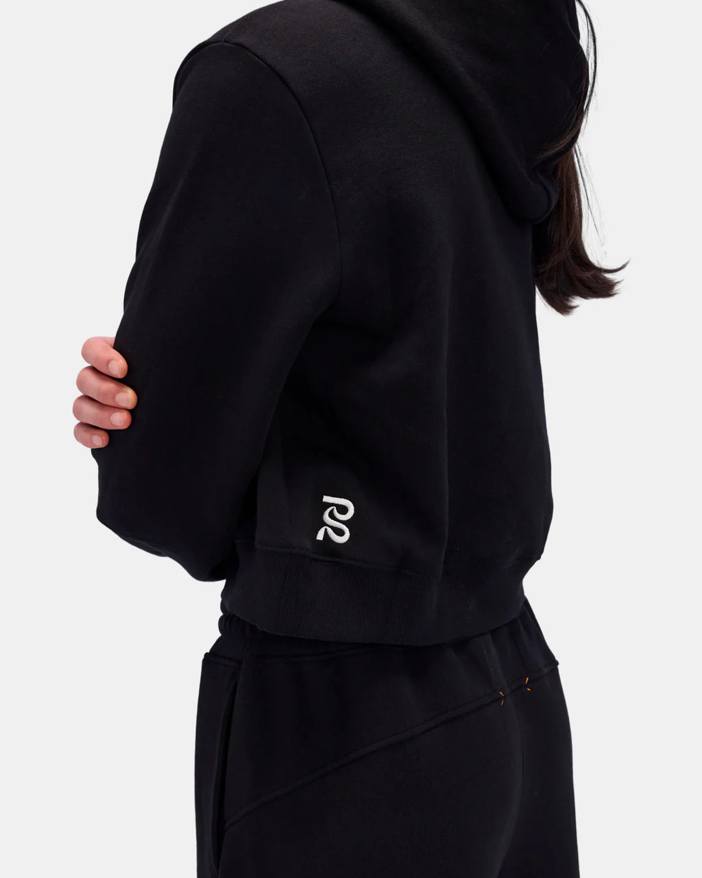 Bandit Running Cotton Fleece Women's Cropped Hoodie - Black