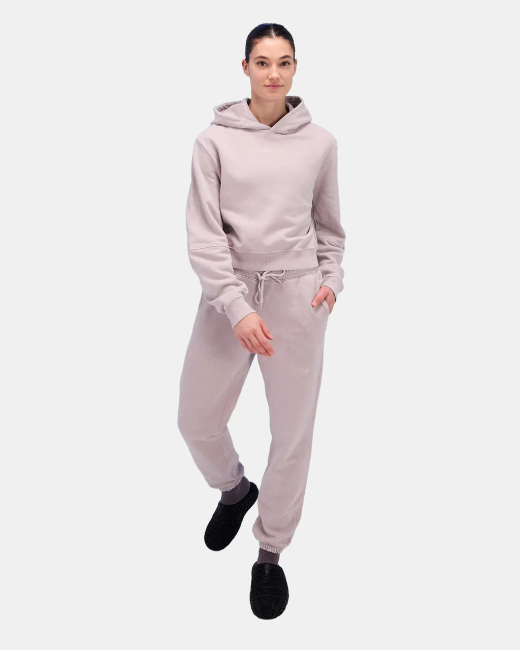 Bandit Running Women's Stitch Logo Cropped Hoodie - Ash