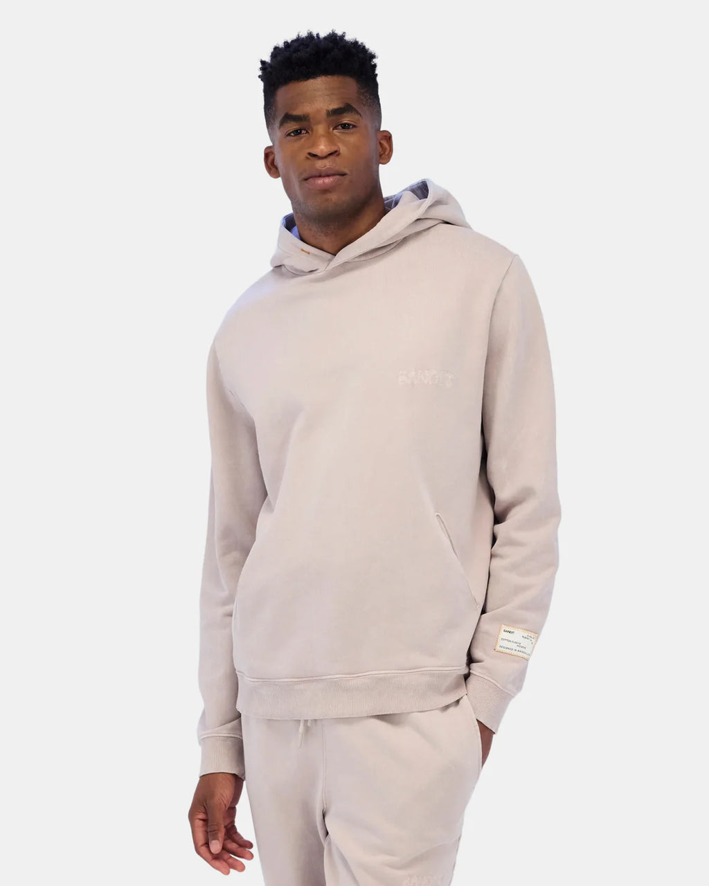 Bandit Running Cotton Fleece Embroidered Hoodie - Ash
