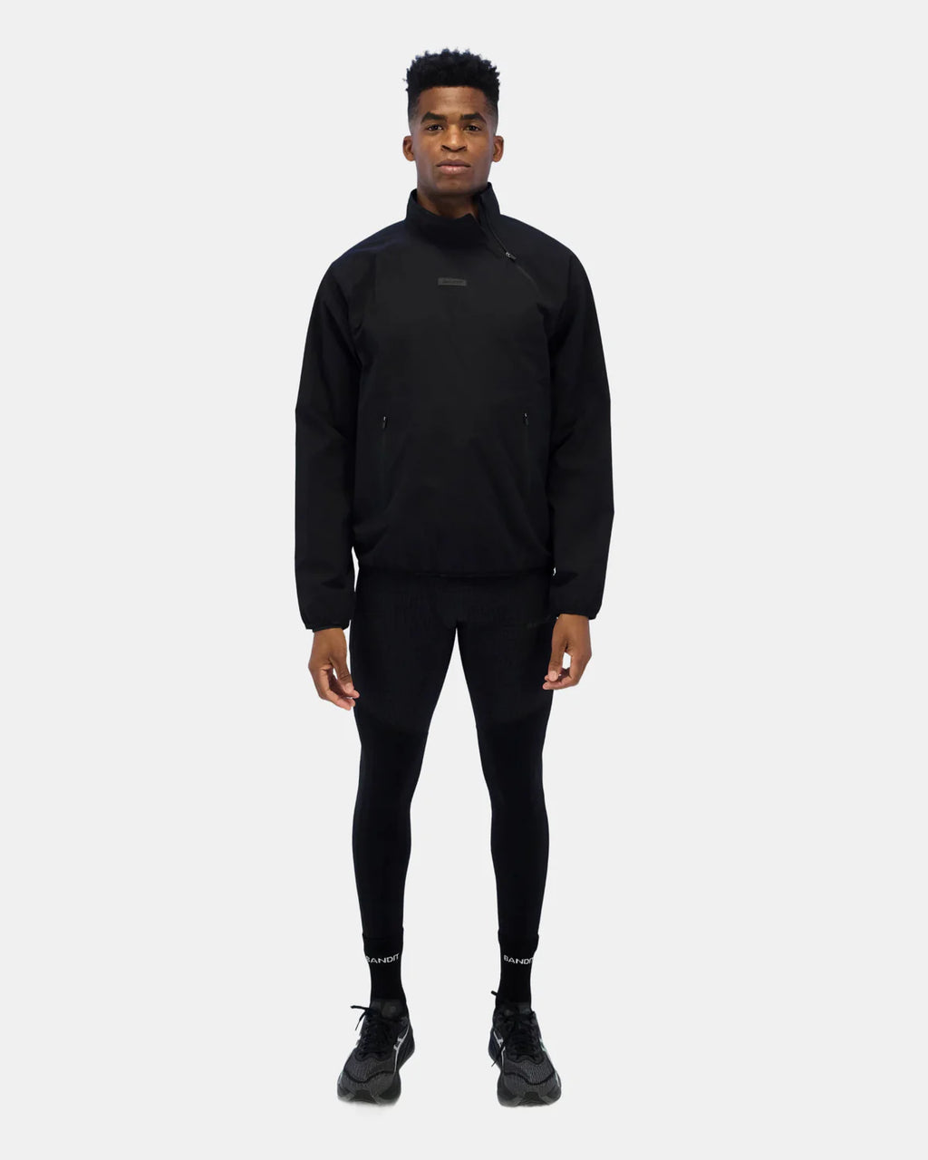 Bandit Running Asymmetrical Hitaishō Zip Pullover, Unisex - Black