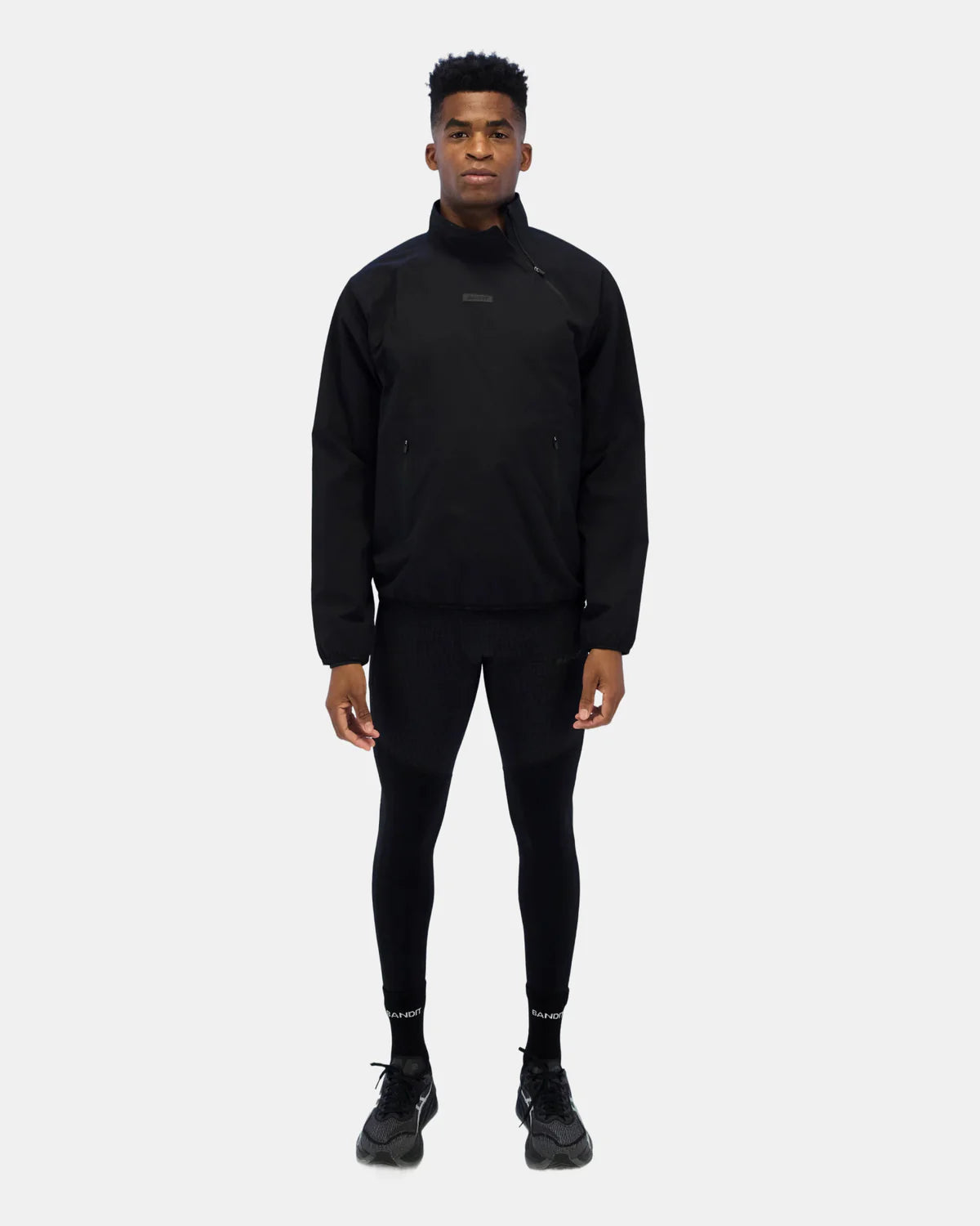 Bandit Running Asymmetrical Hitaishō Zip Pullover, Unisex - Black