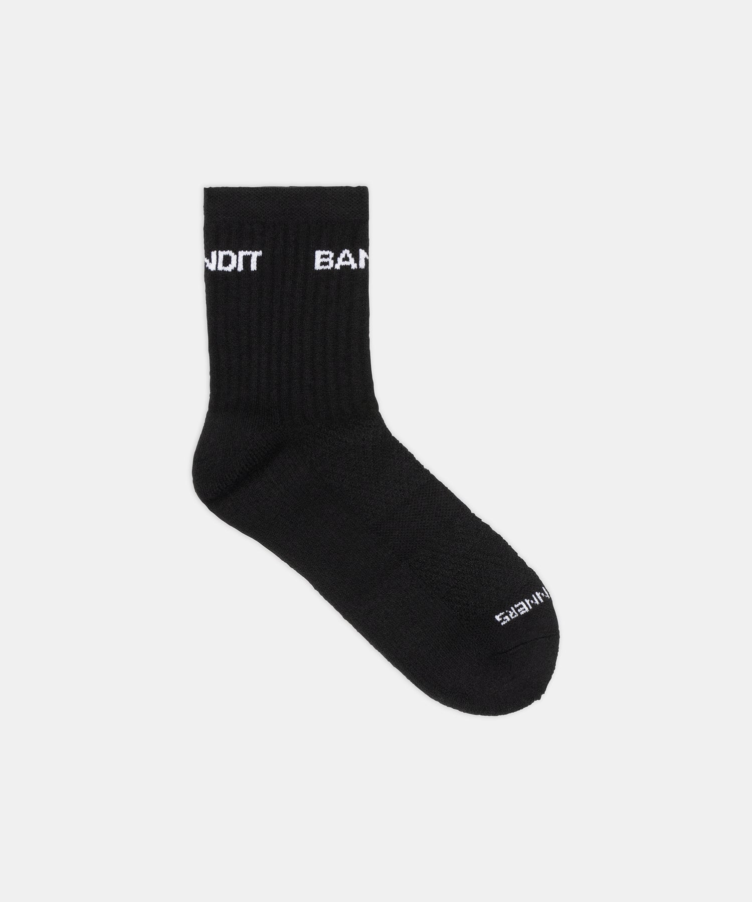 Bandit Running Merino Wool Run Socks - Black / White (2 Pack)