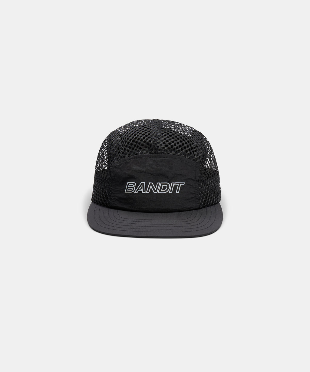 Mesh "Bandit" Reflective Run Hat - Black