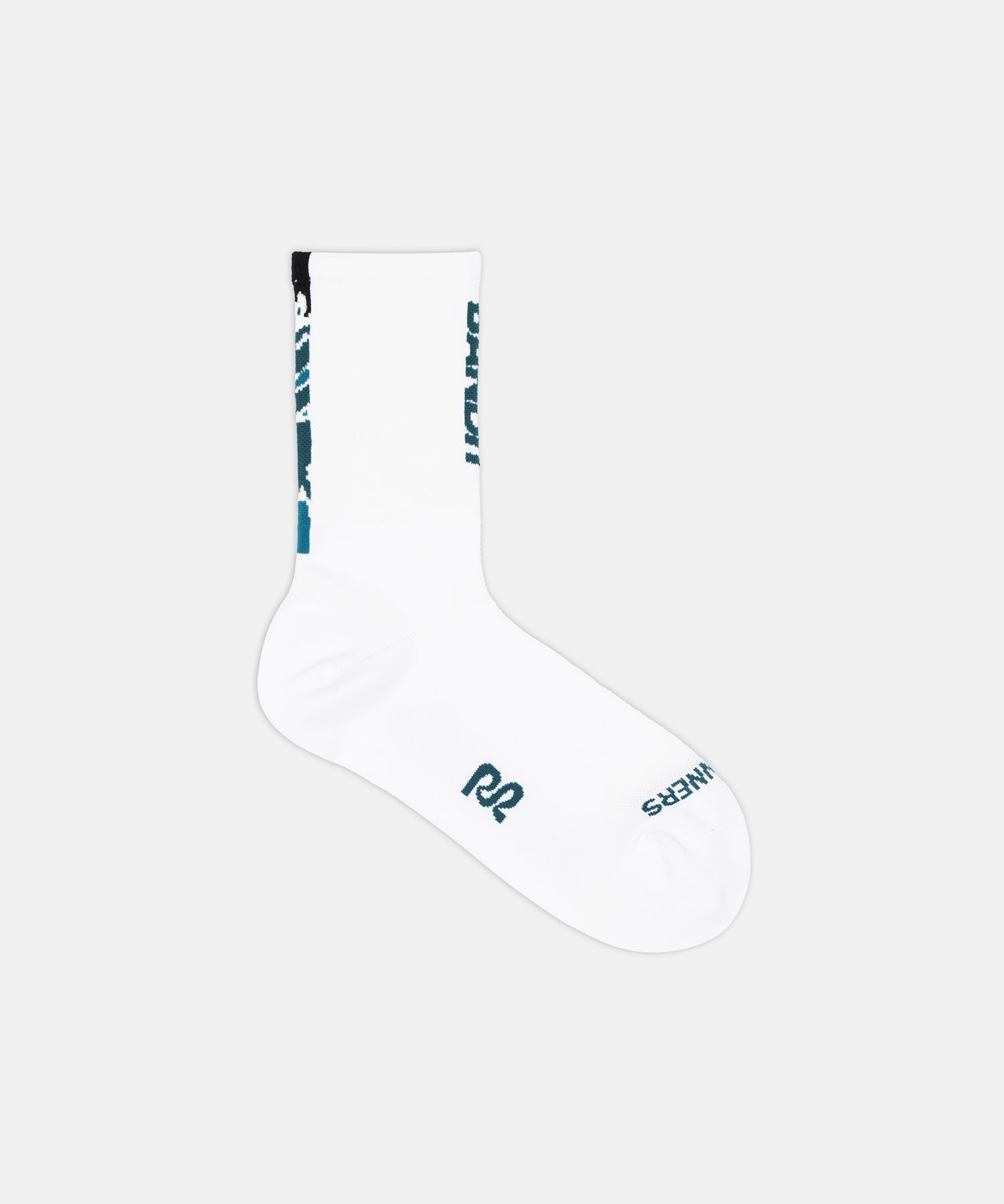 Bandit Running Lite Run™ Quarter Socks "Vertical Bandit" - White / Storm