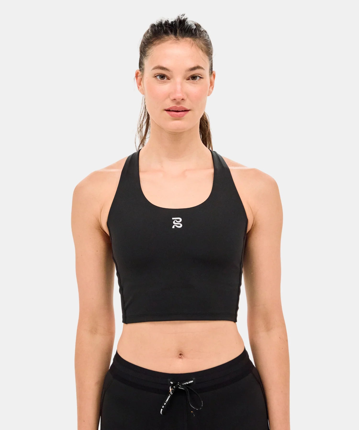 Bandit Running Stamina™ Scoop Neck Race Crop - Black