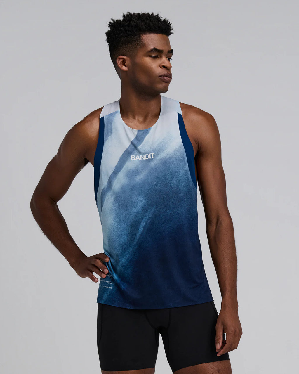 Bandit Running Men's Specter™ Race Singlet - Undertow Ink Blue Multi