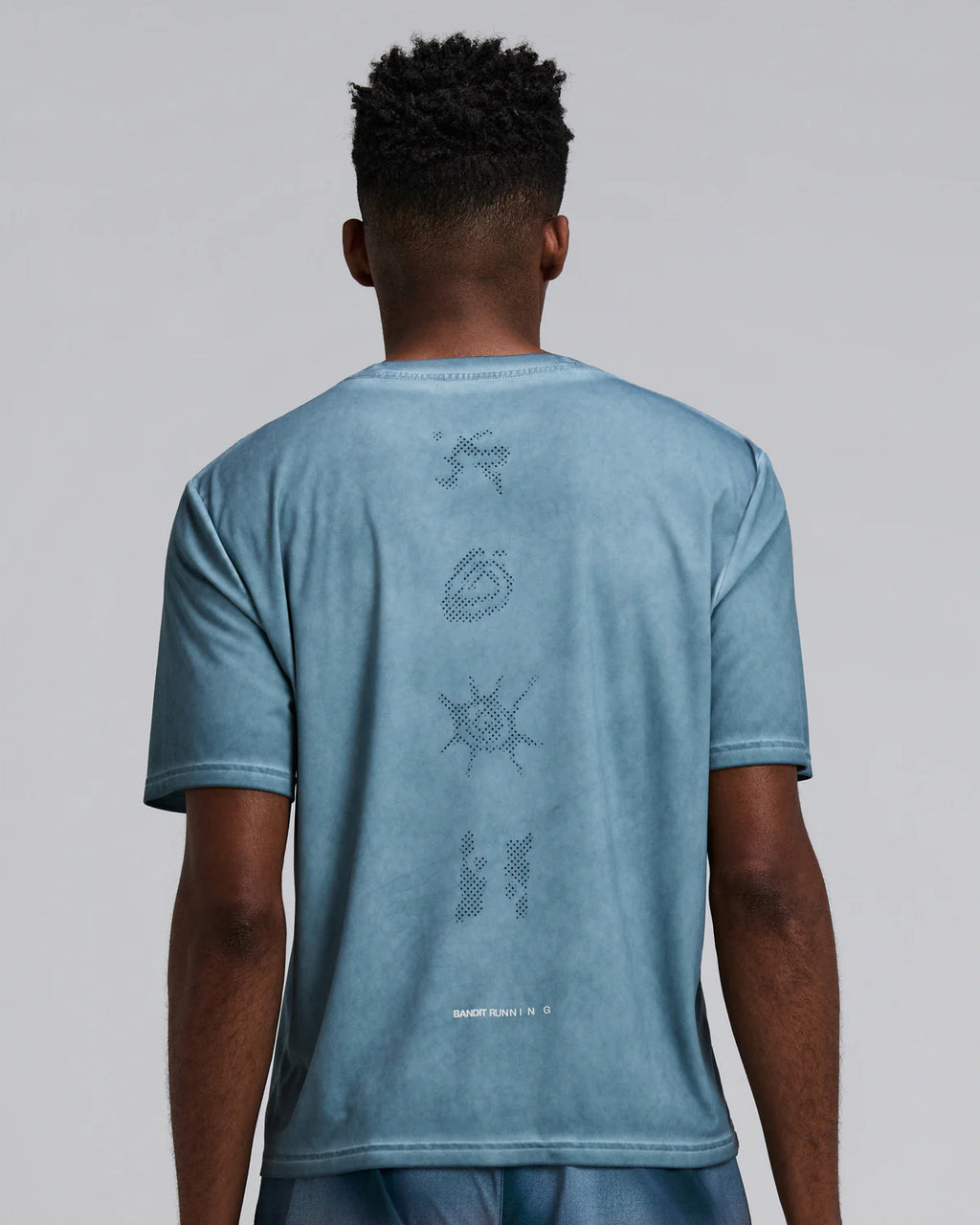 Bandit Running Men's FrioSoft™ Performance Box Tee - Tranquil Blue SaltFade™
