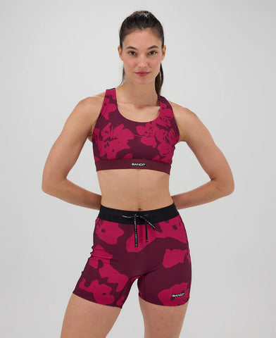Bandit Running Cadence™ Scoop Neck Run Bra - Fleura, Fig / Berry hover