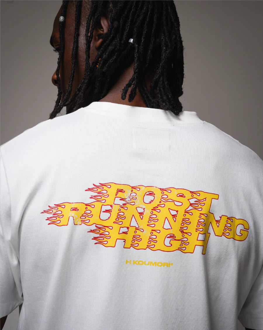 Post Running High Flames Men Regular T-Shirt White