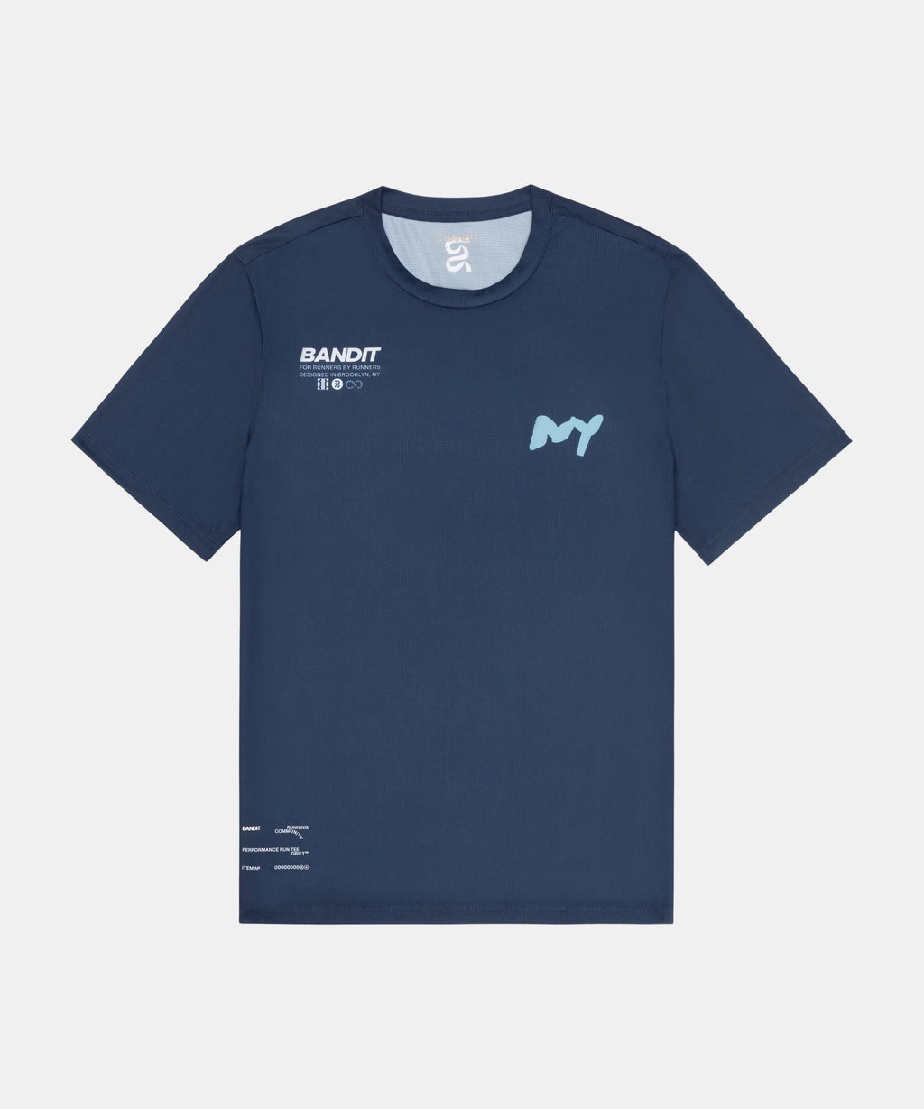 Bandit Running Drift™ "NY" Performance Tee - NY Navy