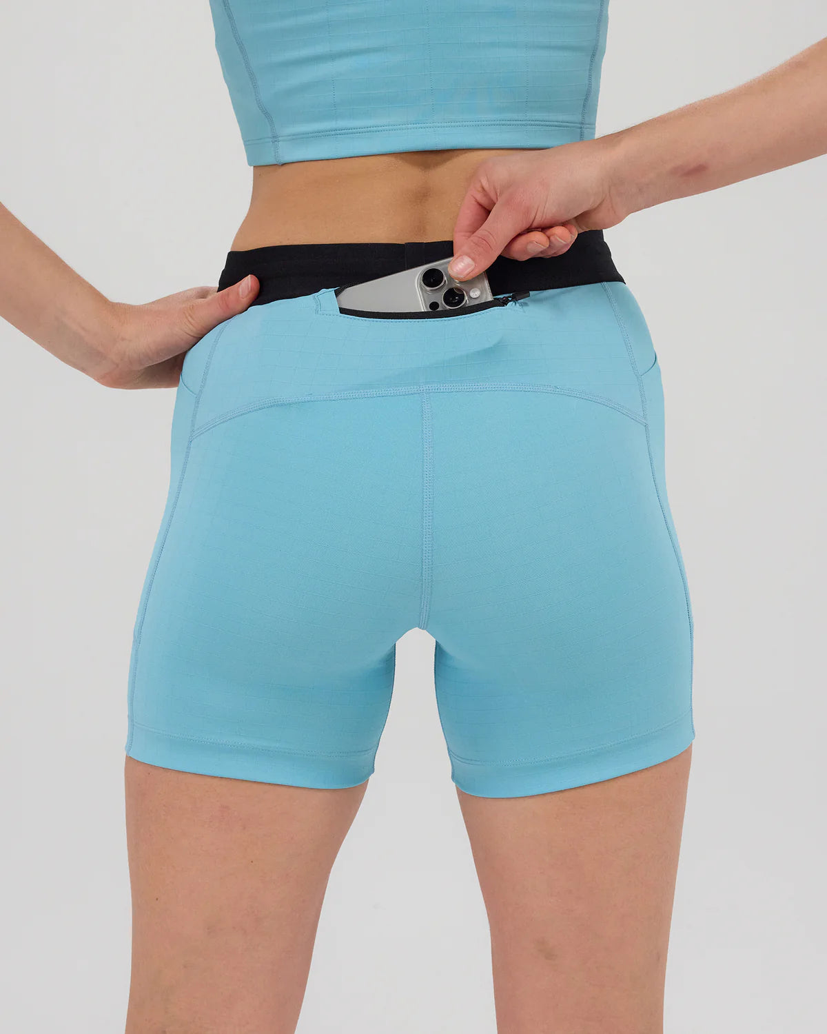 Bandit Running Gridlock™ 5" Compression Short, Women's - Vintage Blue