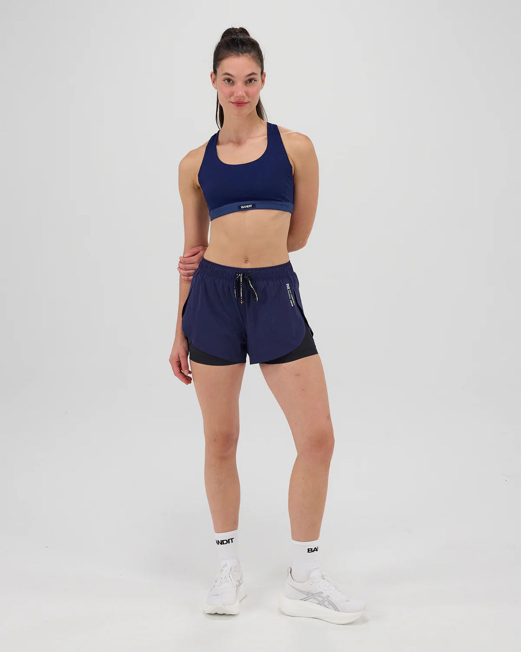 Bandit Running Gridlock™ Scoop Neck Run Bra - NY Navy