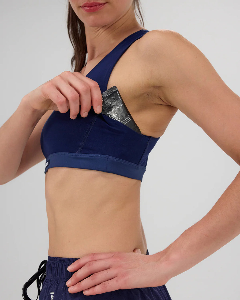 Bandit Running Gridlock™ Scoop Neck Run Bra - NY Navy