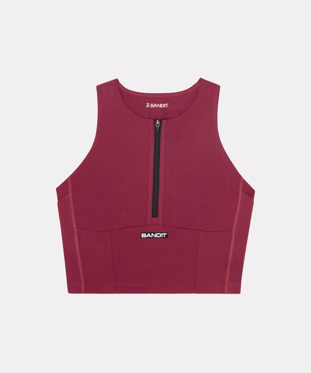 Bandit Running Gridlock™ Zip Front Race Crop - Berry