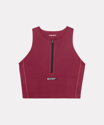 Bandit Running Gridlock™ Zip Front Race Crop - Berry