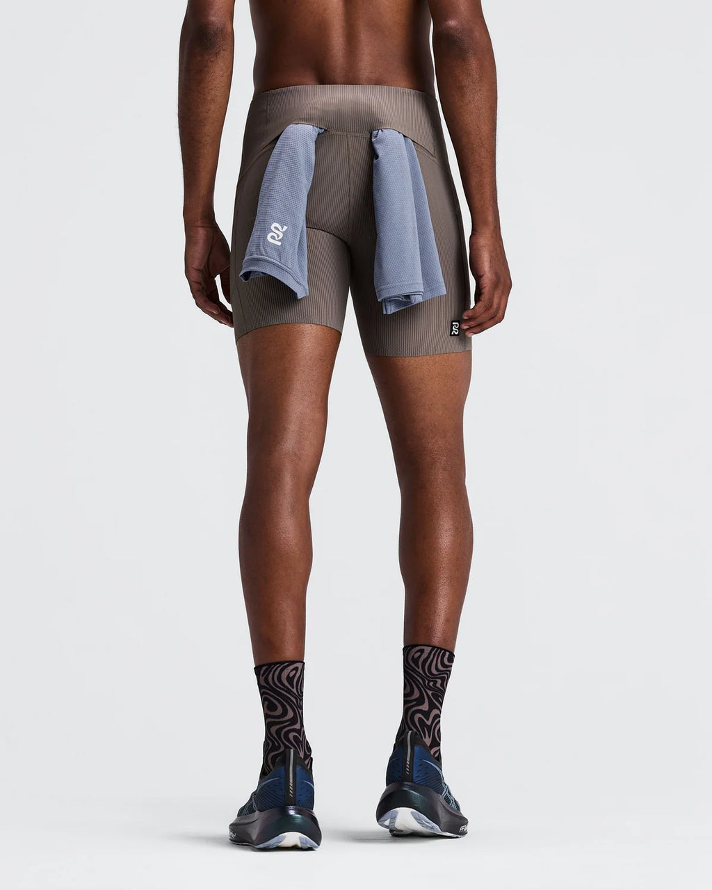 Bandit Men's Striped Cadence™ Quarter Tights - CONCRETE TAUPE / COCOA