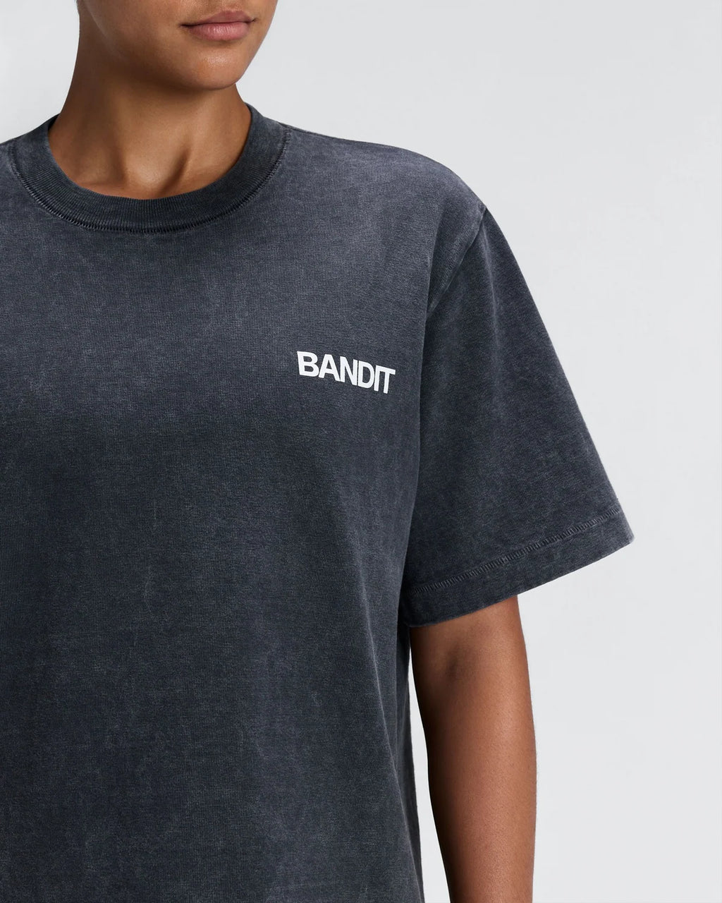 Bandit Unisex Heavyweight Cotton Box Tee -BLACK CHROMA WASH