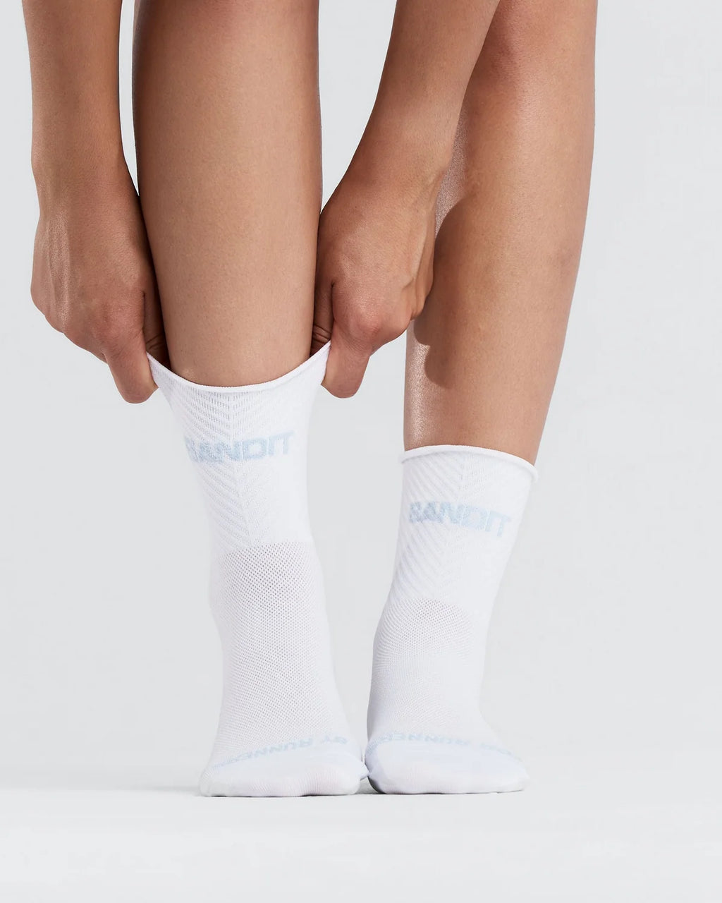 Bandit Lite Run™ Ribbed Quarter Sock (2 Pack) -WHITE WITH PAVILION BLUE