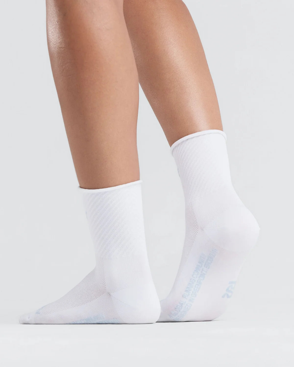 Bandit Lite Run™ Ribbed Quarter Sock (2 Pack) -WHITE WITH PAVILION BLUE