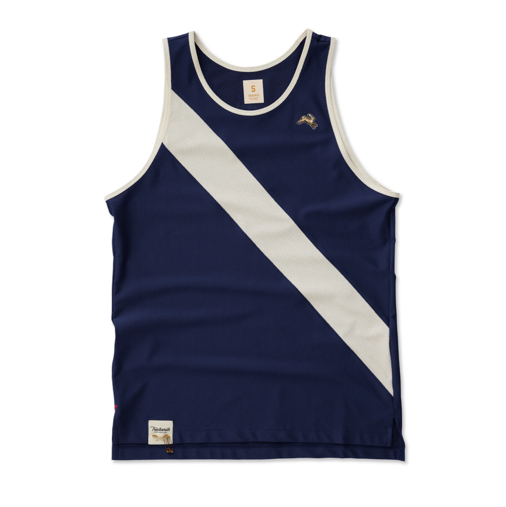 Tracksmith Men's Van Cortlandt Singlet - Navy/Ivory