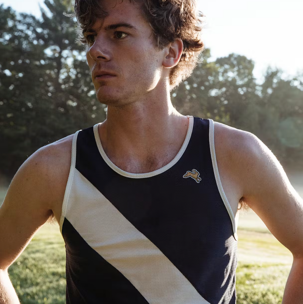 Tracksmith Men's Van Cortlandt Singlet - Navy/Ivory
