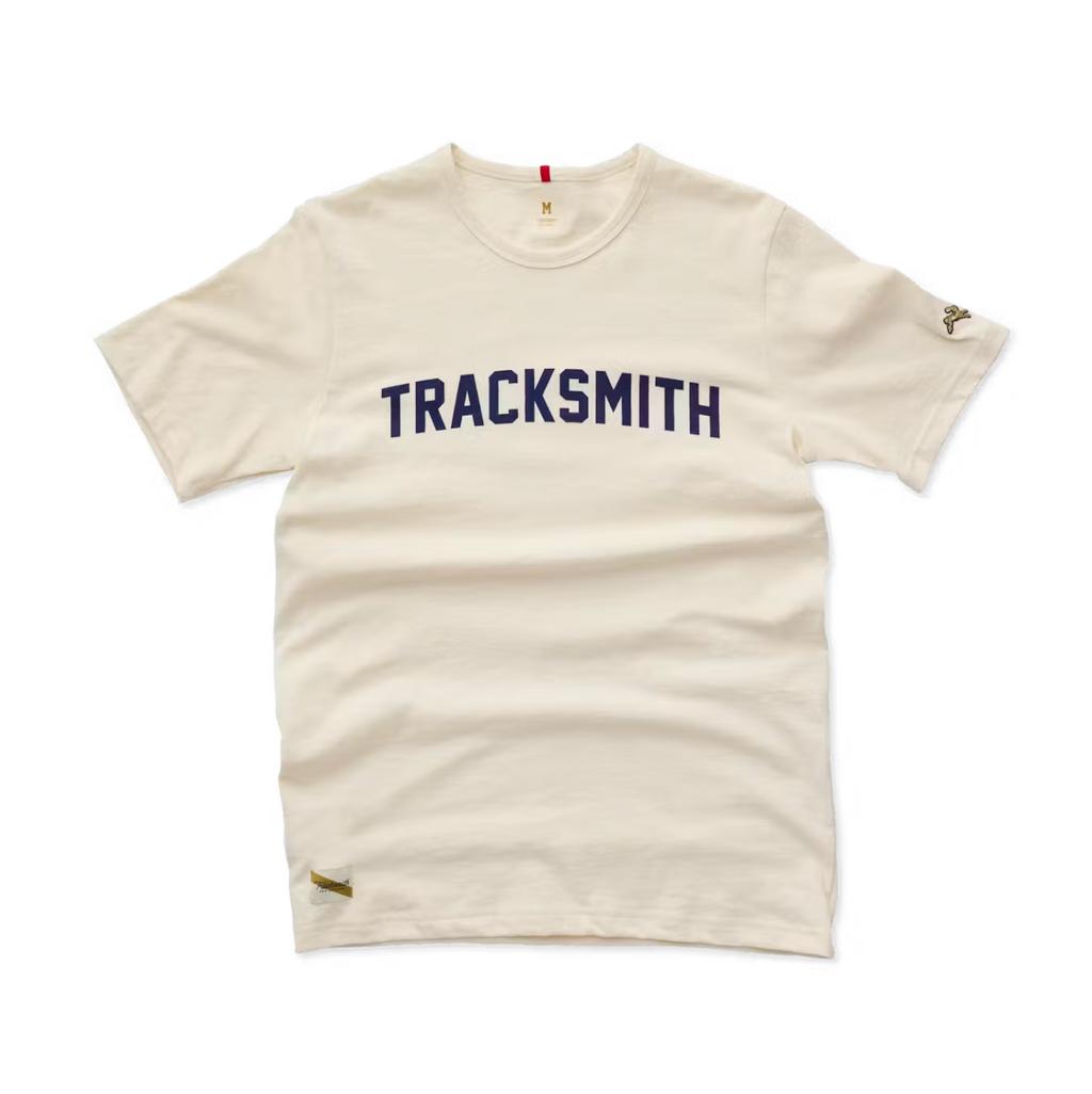 Tracksmith Grayboy Tee - Ivory/Navy