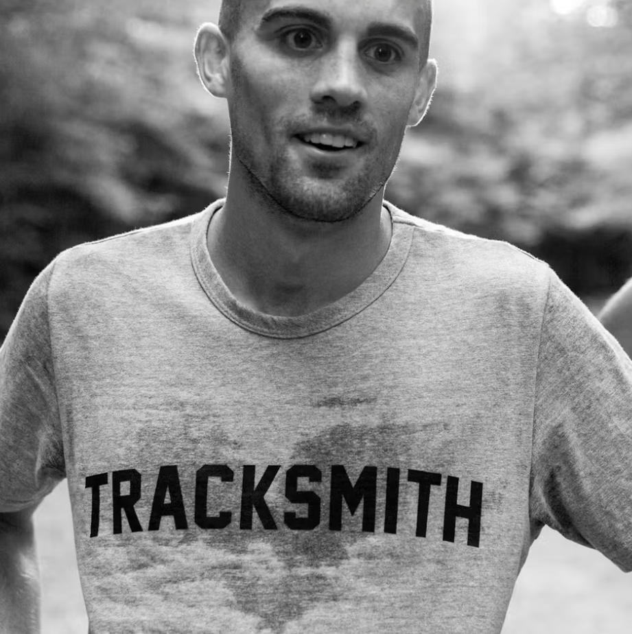 Tracksmith Grayboy Tee -  Gray/Navy