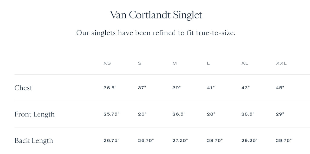 Tracksmith Men's Van Cortlandt Singlet -IVORY/BERING SEA