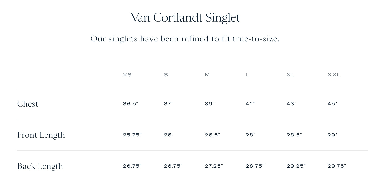 Tracksmith Men's Van Cortlandt Singlet -IVORY/BERING SEA