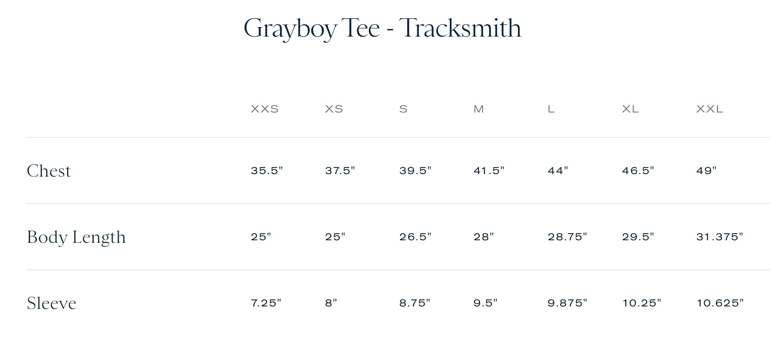 Tracksmith Grayboy Tee -  Gray/Navy