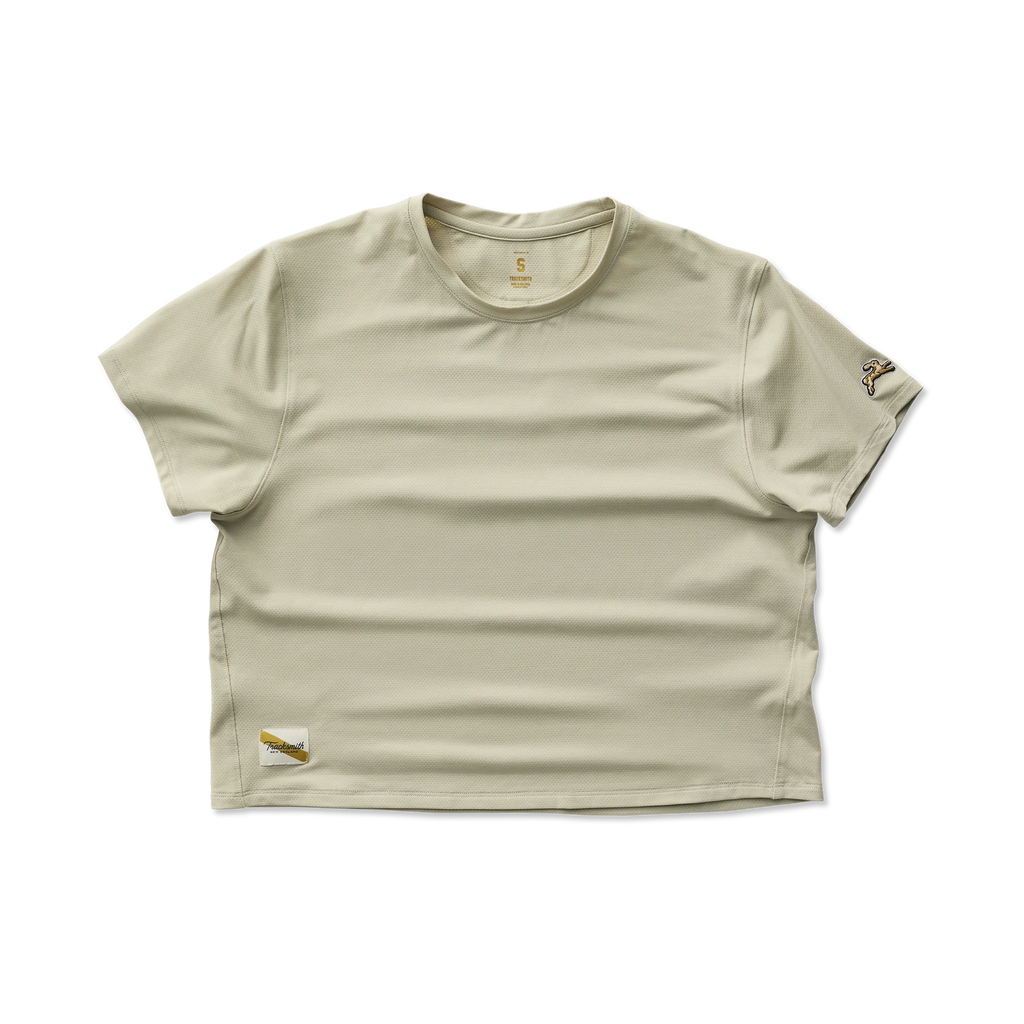 Tracksmith Women's Session Crop Tee - Moss Gray