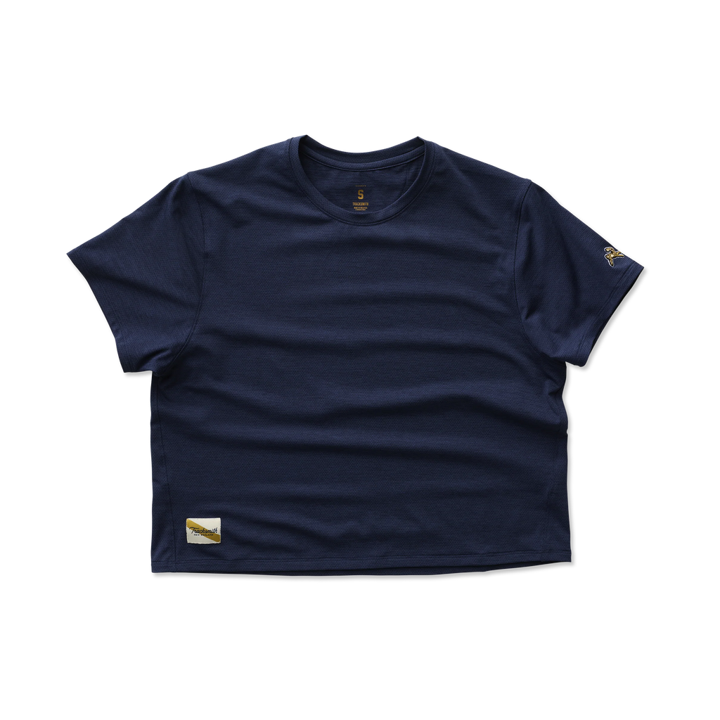 Tracksmith Women's Session Crop Tee- Navy