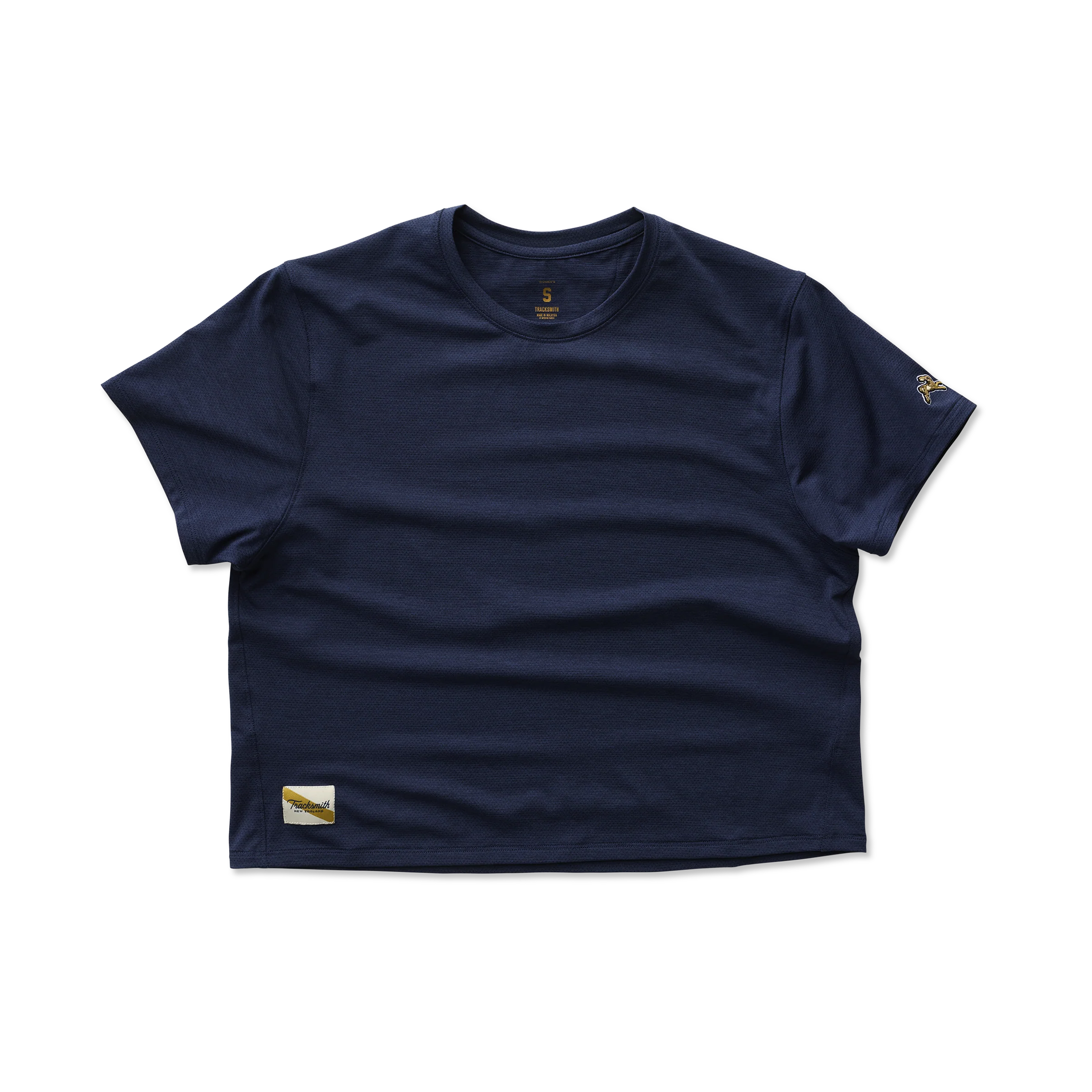 Tracksmith Women's Session Crop Tee- Navy