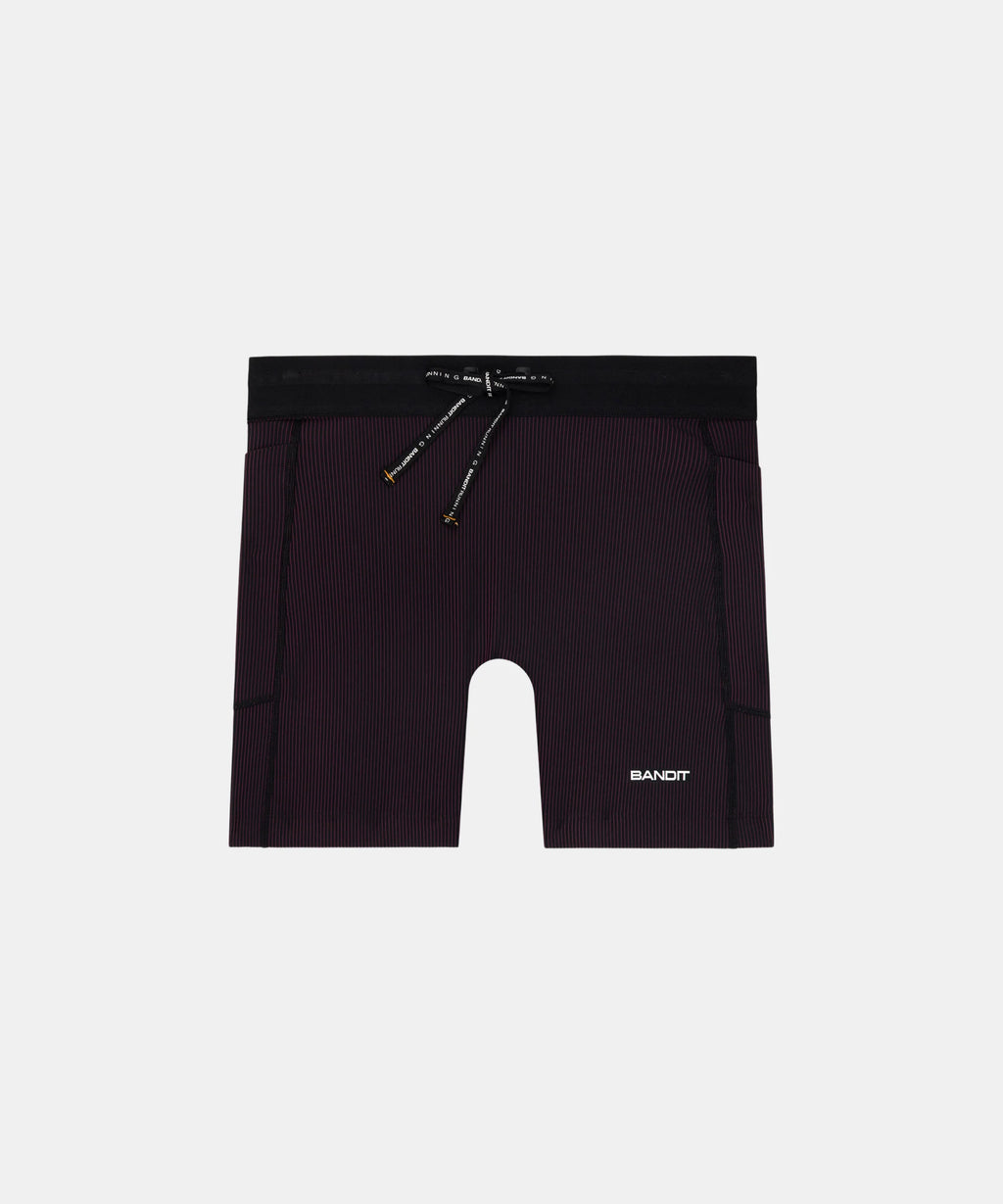 Bandit Running Striped Cadence™ 5" Compression - Black / Fig