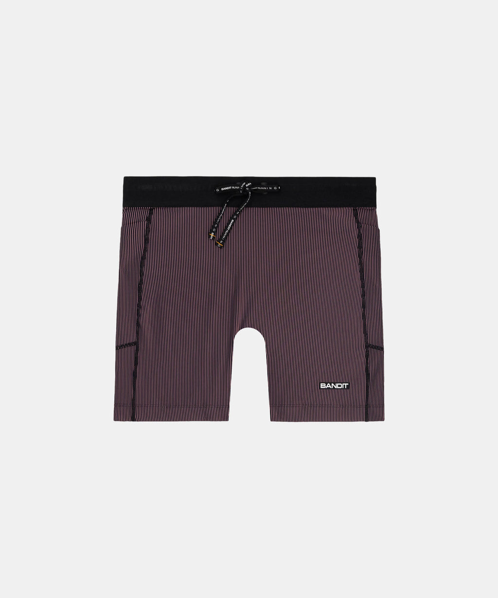 Bandit Running Striped Cadence™ 5" Compression - Black / Mauve