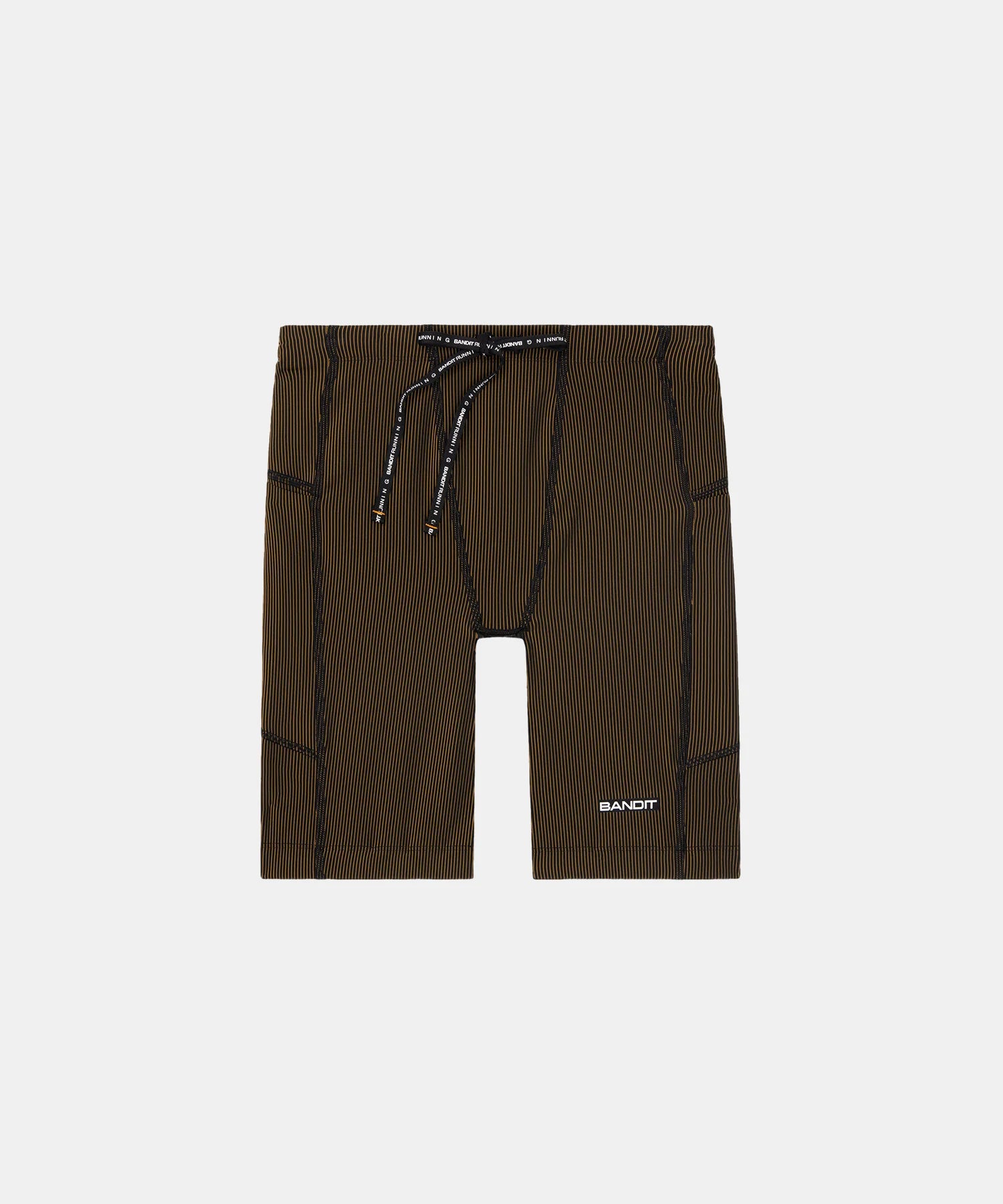 Bandit Running Striped Cadence™ 7 Pocket Half Tights - Black / Dijon