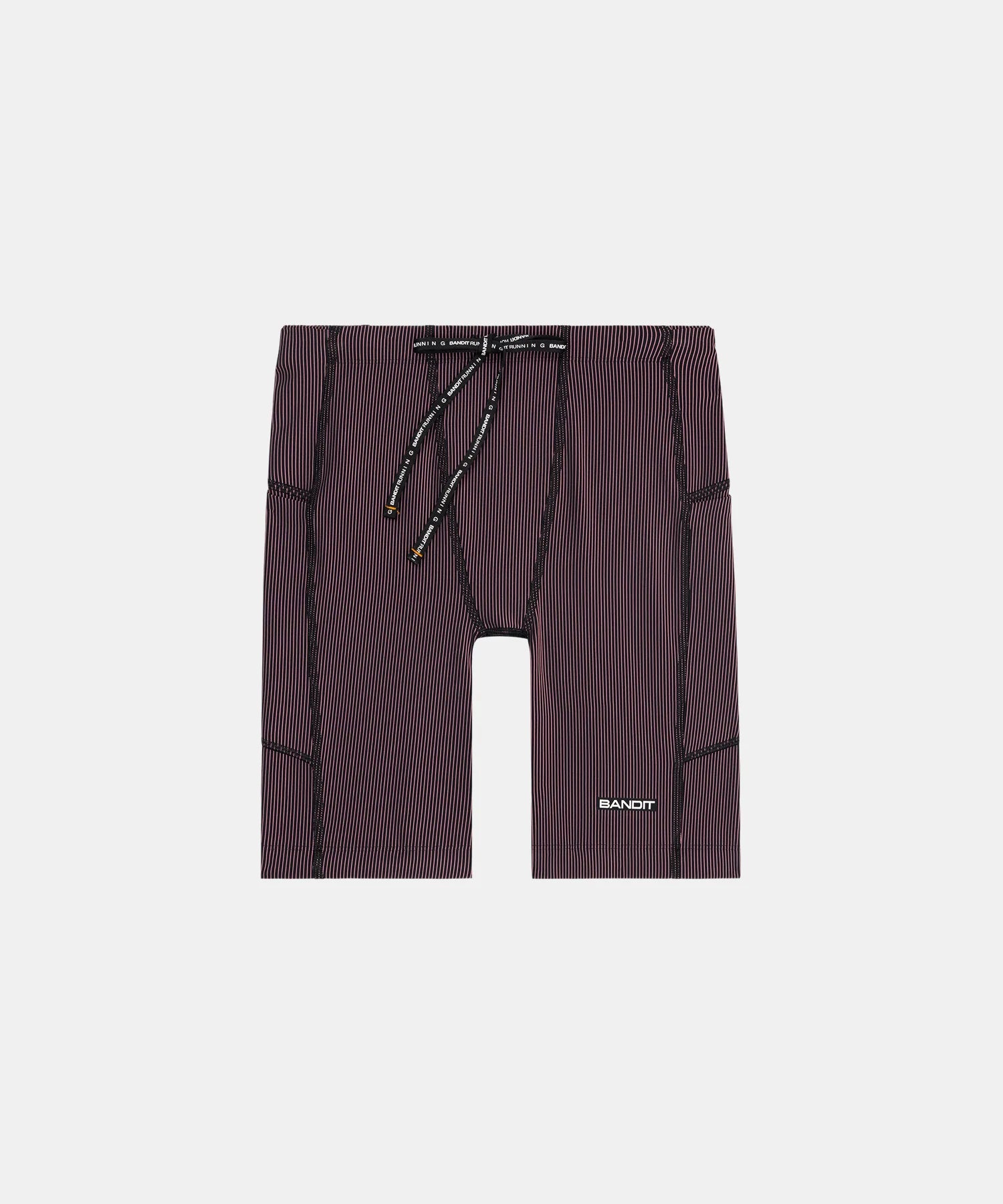 Bandit Running Striped Cadence™ 7 Pocket Half Tights - Black / Mauve